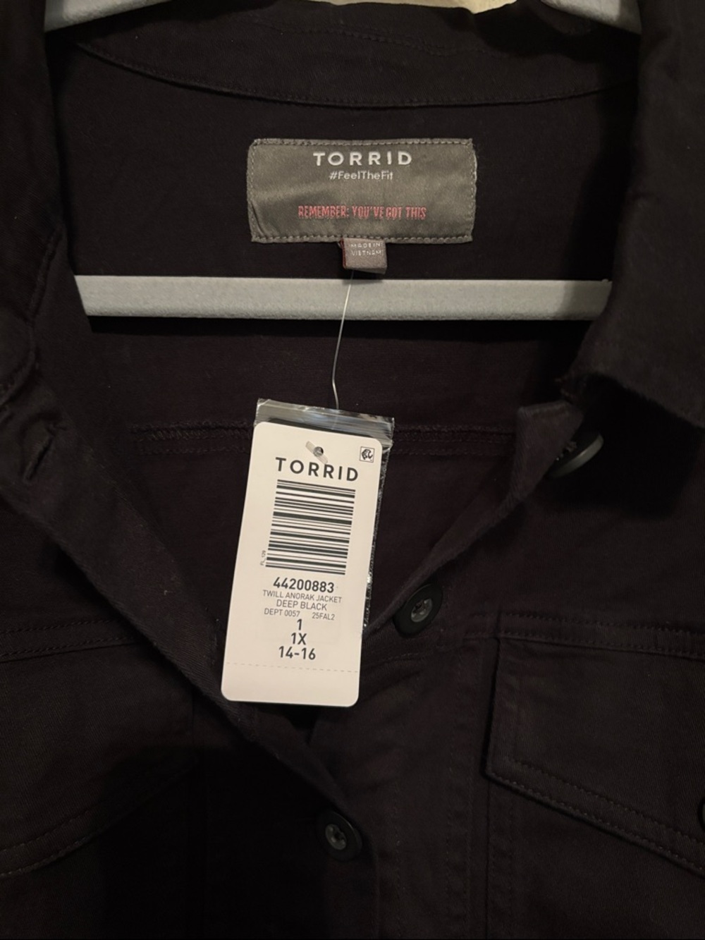 torrid Black Button-Front Utility Jacket - Picture 2 of 6